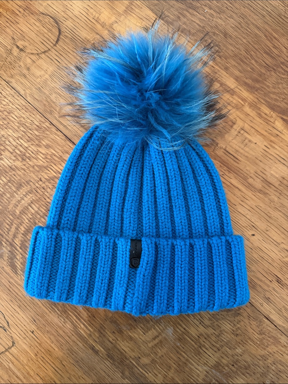 Rudsak Blue fur Pom Beanie Hat